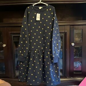 Crew cuts Nacy dress with gold stars